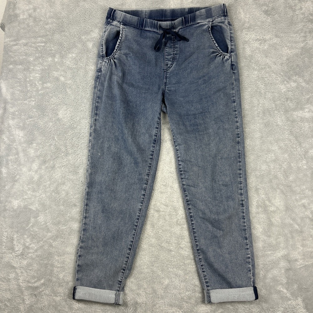 New Royalty for Me Women's M Jogger Jeans Mid Rise Pull On Blue Drawstring